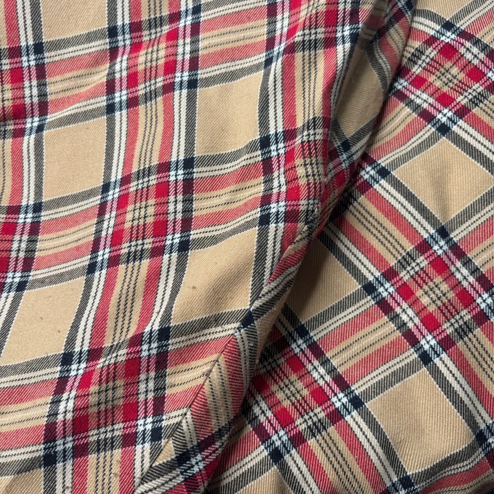 Vintage Tan Brown Red Plaid Midi A Line Skirt 90s Fall Academia Preppy 8 Retro - Picture 7 of 9